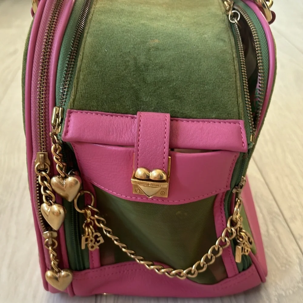 Juicy Couture Green and Pink Dog Carrier
